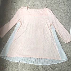 Apt. 9 pink quarter sleeve shirt with sheer back